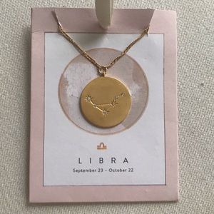 NWT Libra Anthropologie Gold Chain Charm Necklace